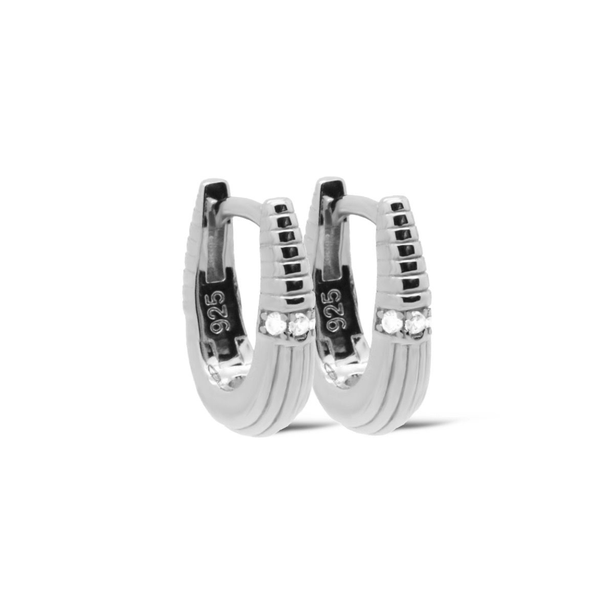 H587S Karma oorringen AURBRIN | Zilver | Zirkonia's | 14 mm 