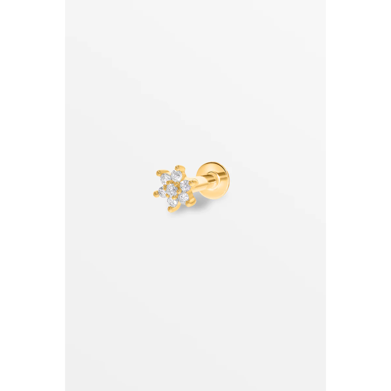 Culet oorknop geelgoud 18 k mini floral 
