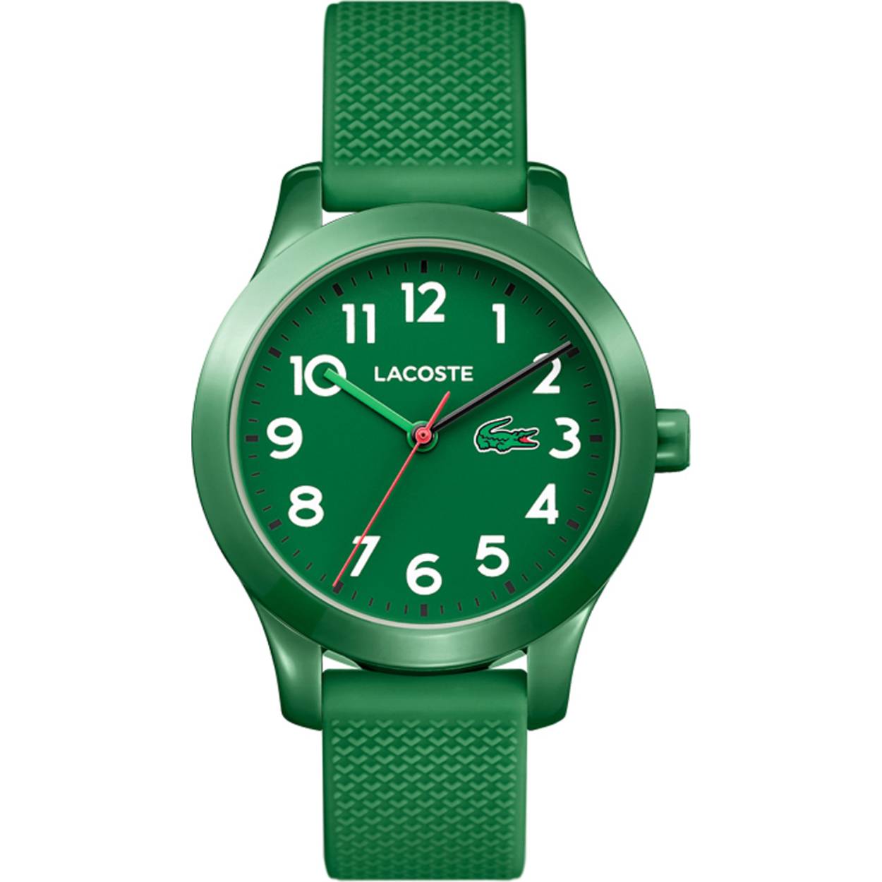 het originele groene Lacoste uurwerk met duidelijk afleesbare cijfers