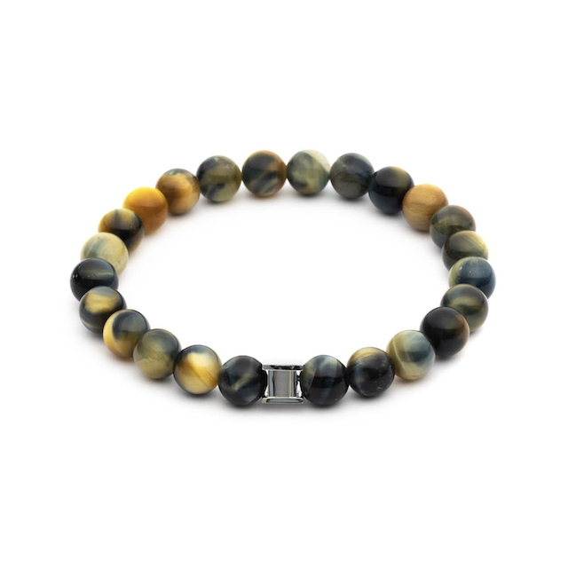 Gem Lucky Tiger armband van het merk Gemini.
De lengte is 21 cm (L).
edelstenen
zwart - caramel - grijs