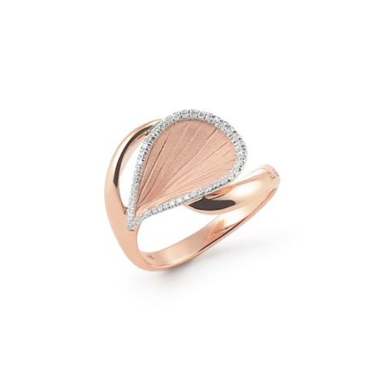 Goccia Series Ring, 18Kt Pink Champagne Gold met diamanten 0.11ct