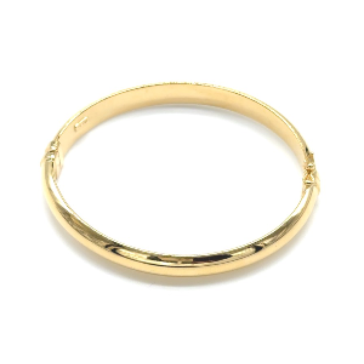 14k gouden slavenarmband bangle, 7.6 mm breed/ 60 mm diameter/ ca 7.2 gram
