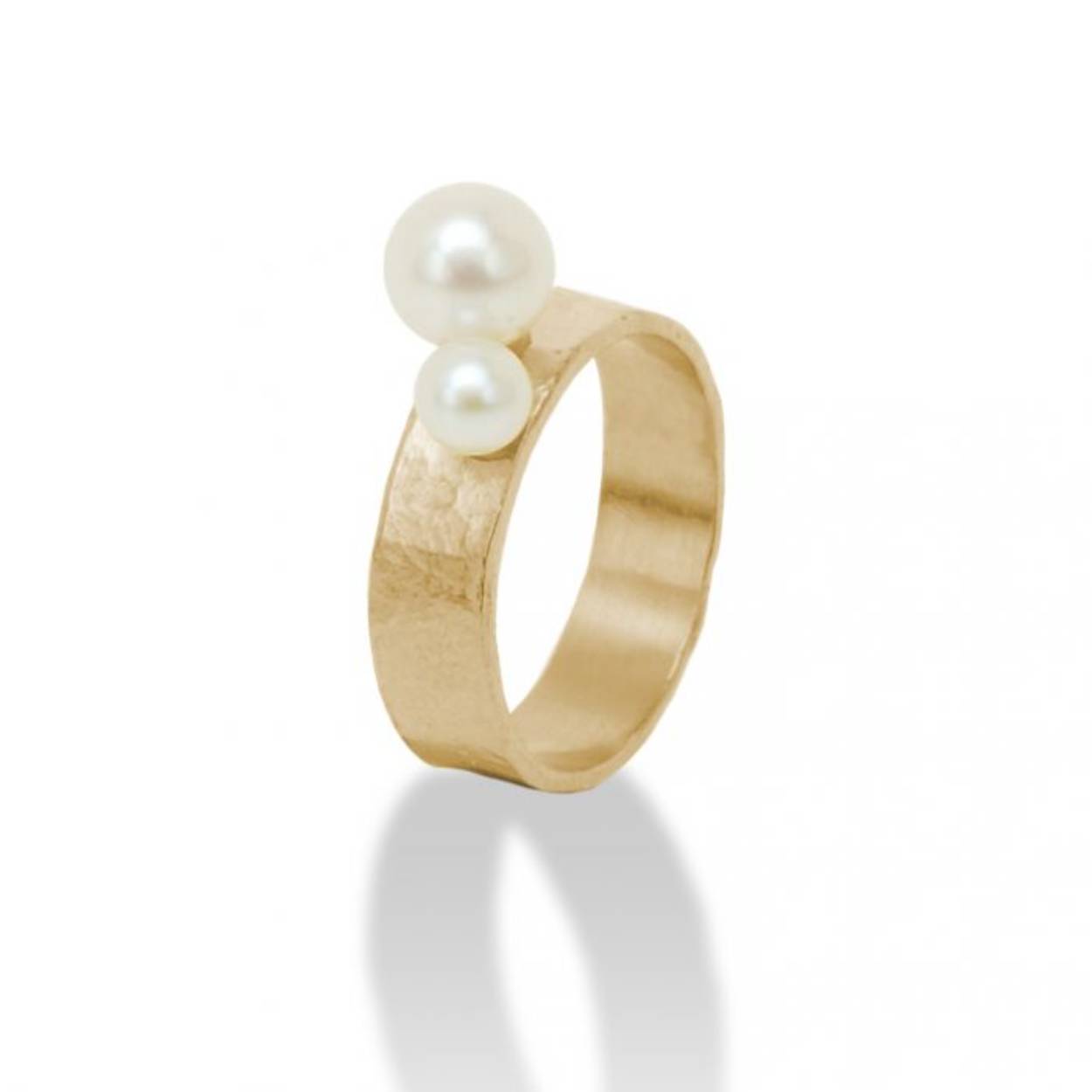 18karaat zilver verguld ring met parels