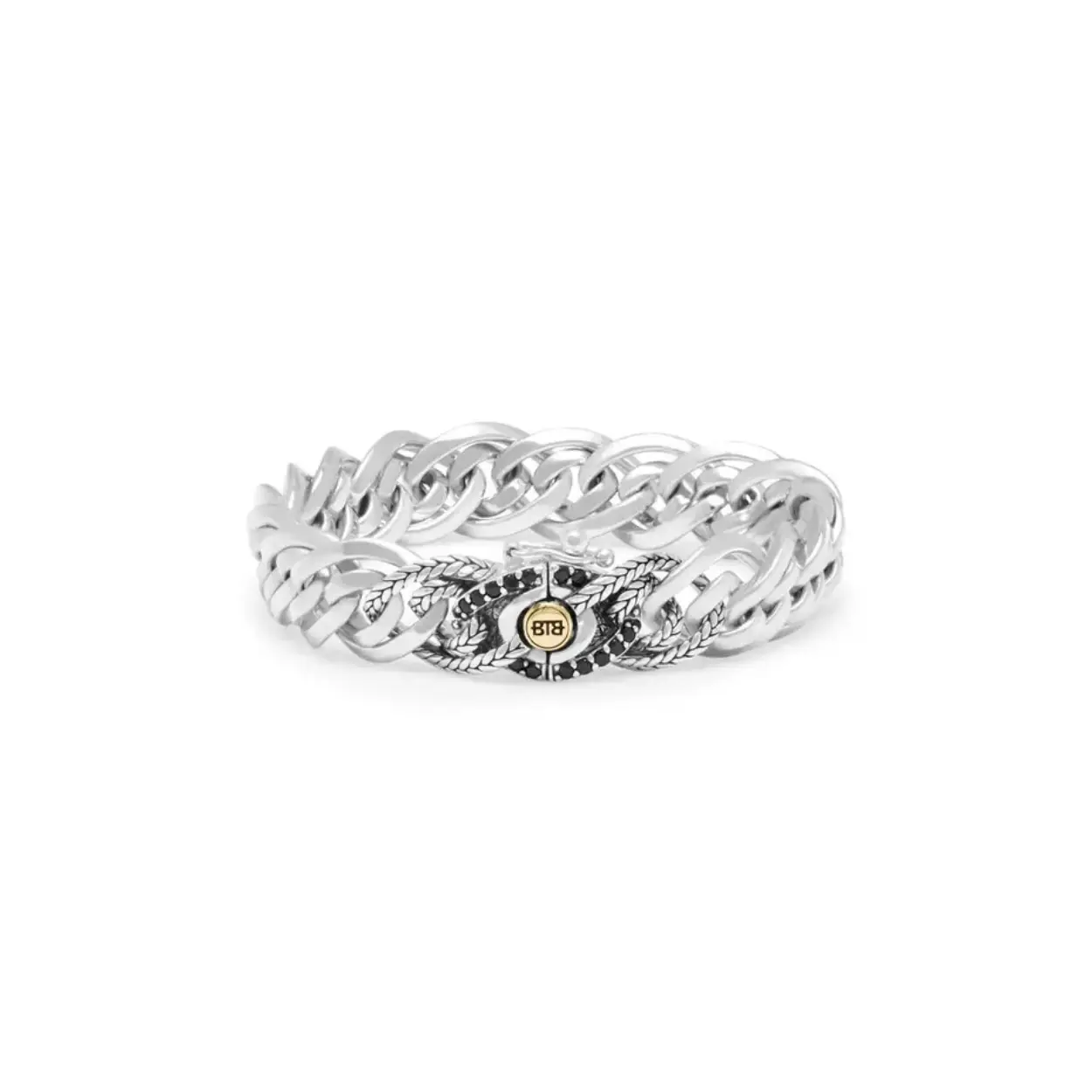 The Nathalie bracelet is one of the best-known bracelets from the Heritage collection based on the Nathalie link. A Limited Edition has been designed based on this design! This Nathalie Limited narrow - also available in a Narrow - is a bracelet where the emphasis is in the details: sparkle from black spinel stones and with its gold details