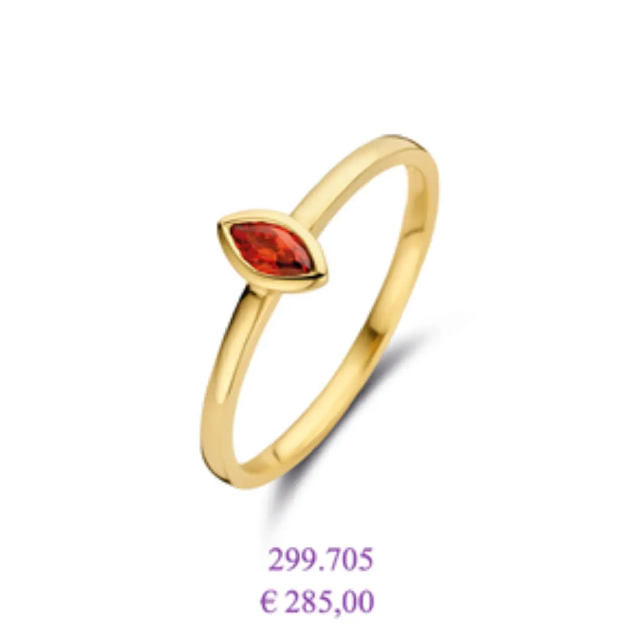 Joy & Juia 299.705.05 Aanschuifring met Rode Zirkonia