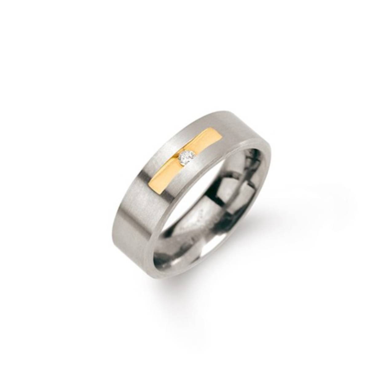 Boccia ring titanium 0101-0858 maat 58 
-0.03crt diamant