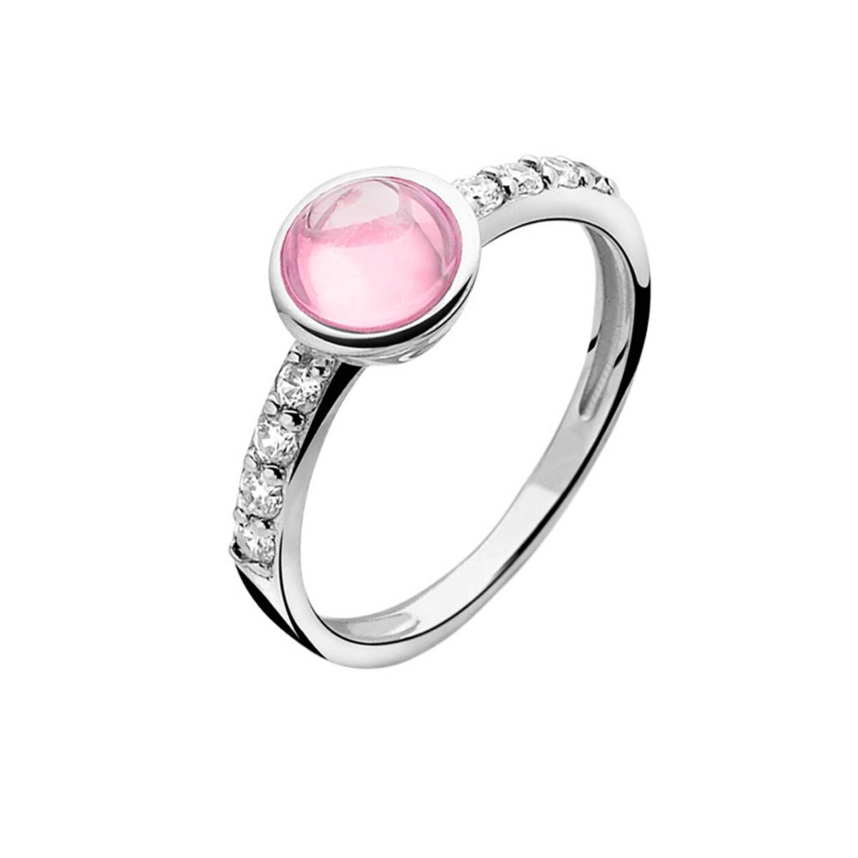 Zinzi zilveren ring roze /wit zirkonia mt54 ZIR927R