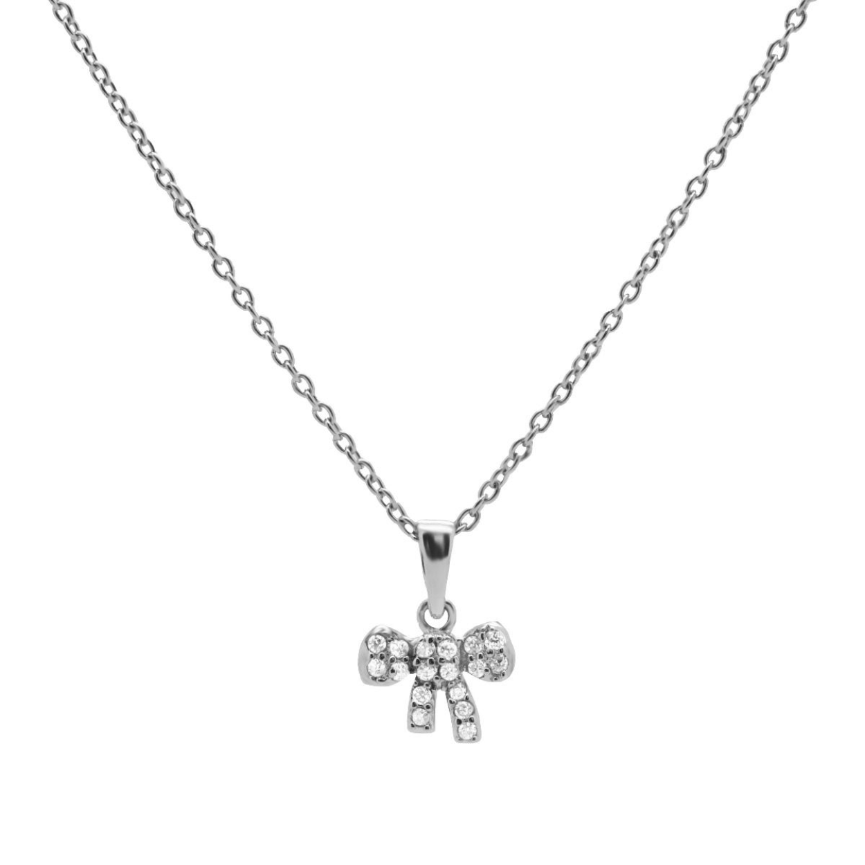T322 Karma collier strik | zilver | zirkonia's | 38-45cm