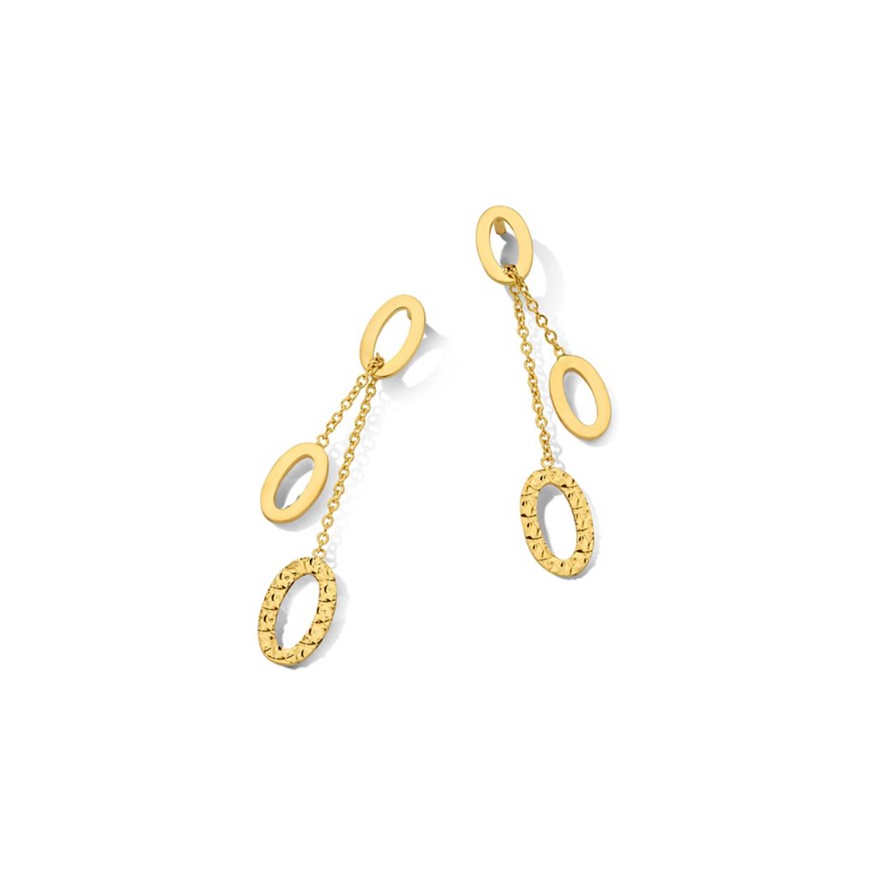 18 kt gouden oorhangers
Bijhorende armband ook verkrijgbaar
De prijs kan variëren naargelang de goudprijs