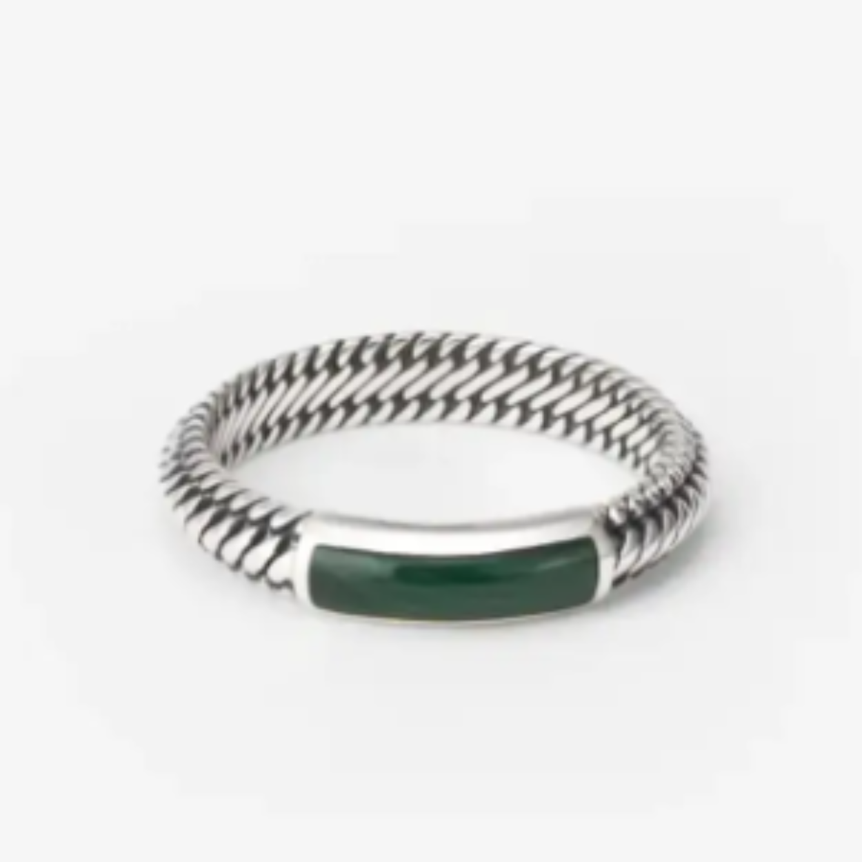 613MA 17 - Ben Mini Gemstone Ring Zilver Malachite
