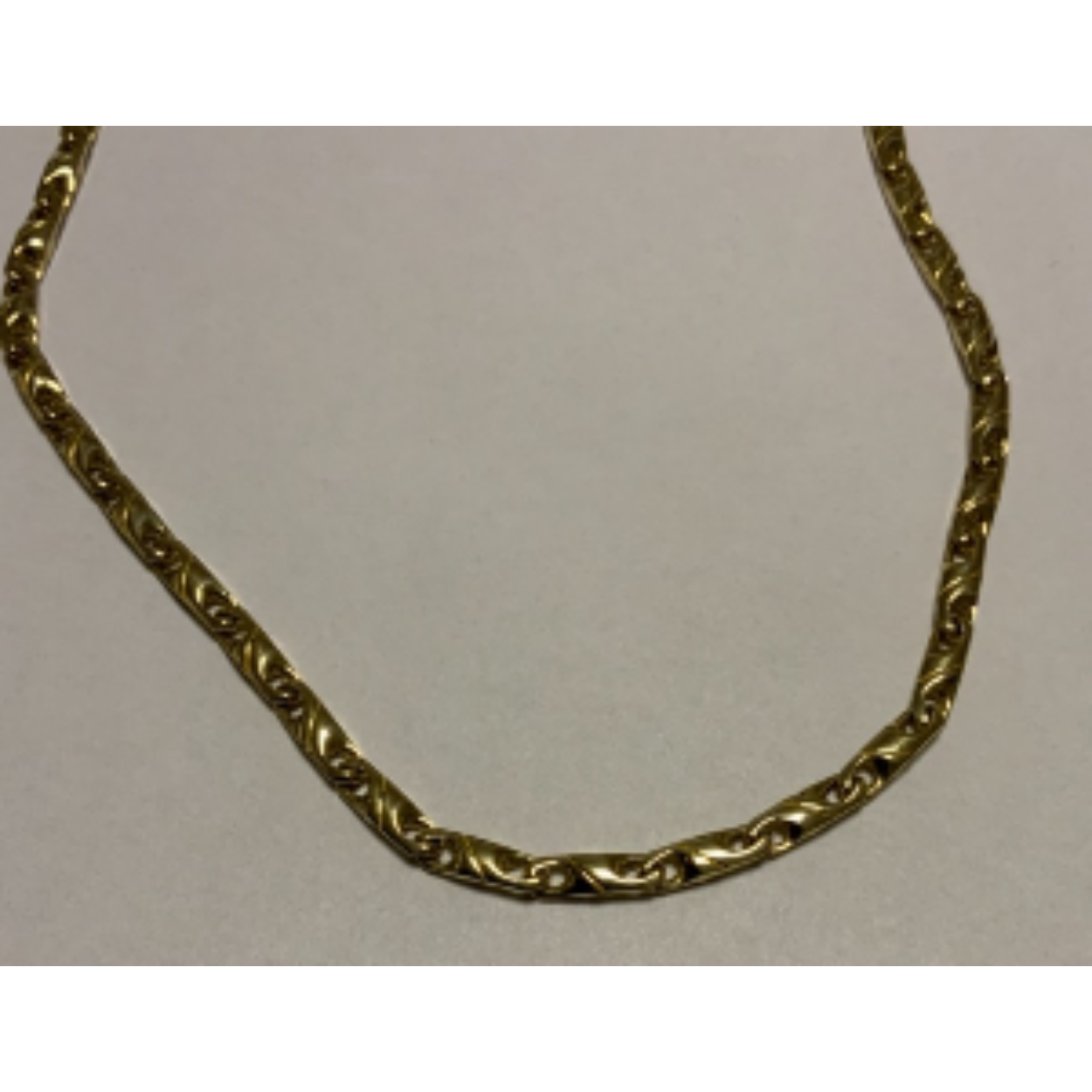 Goud collier fantasie dichte schakel, 45 cm, 4 mm.