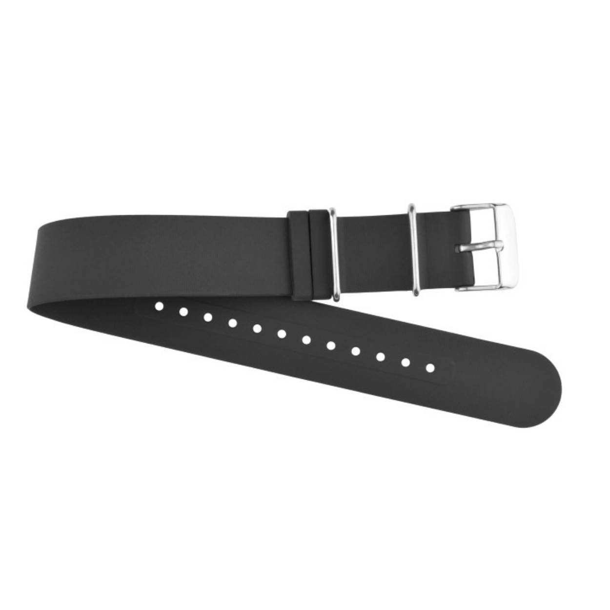 Nato Siliconen band zwart 18 mm