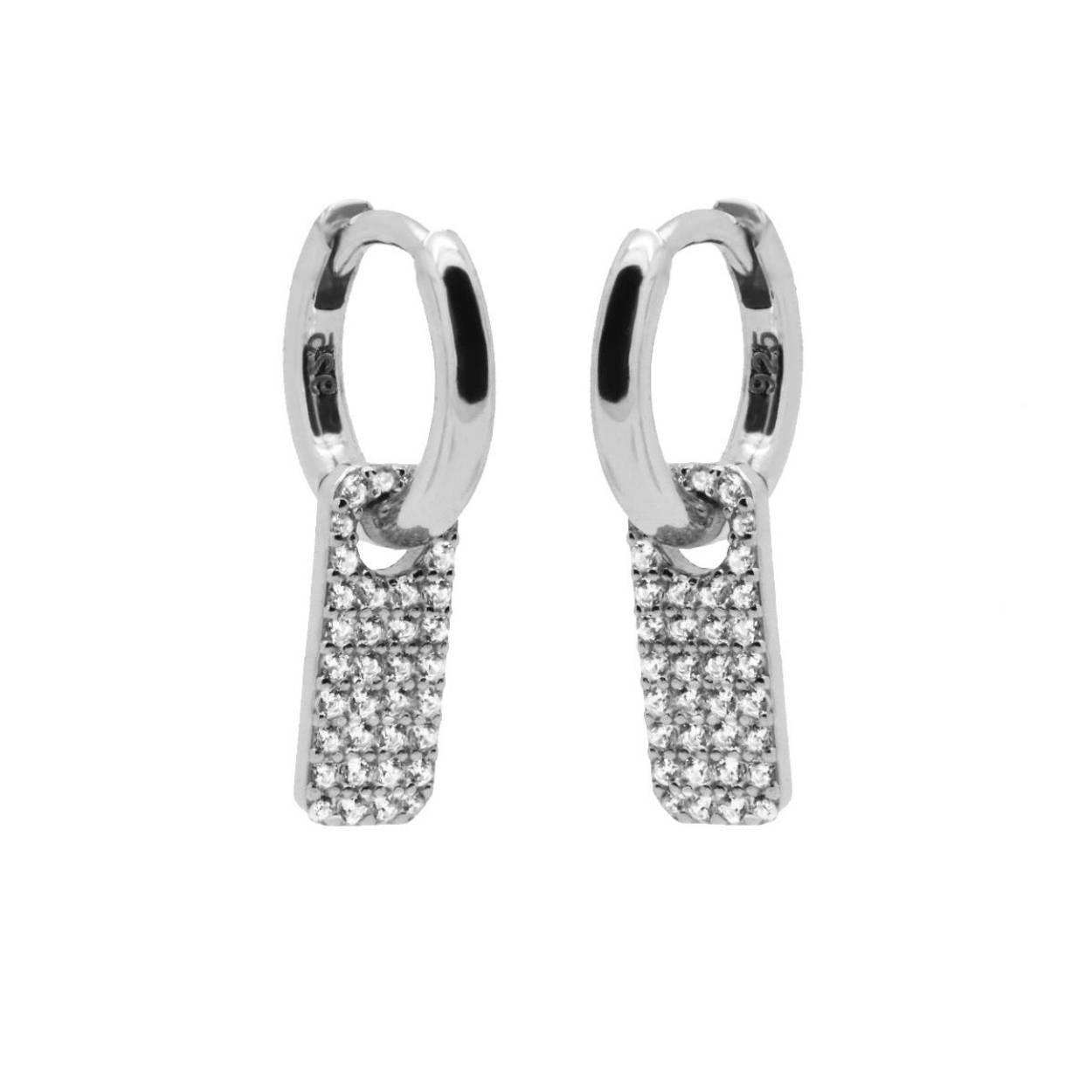 Hinged Hoops Zirconia JUNE Silver