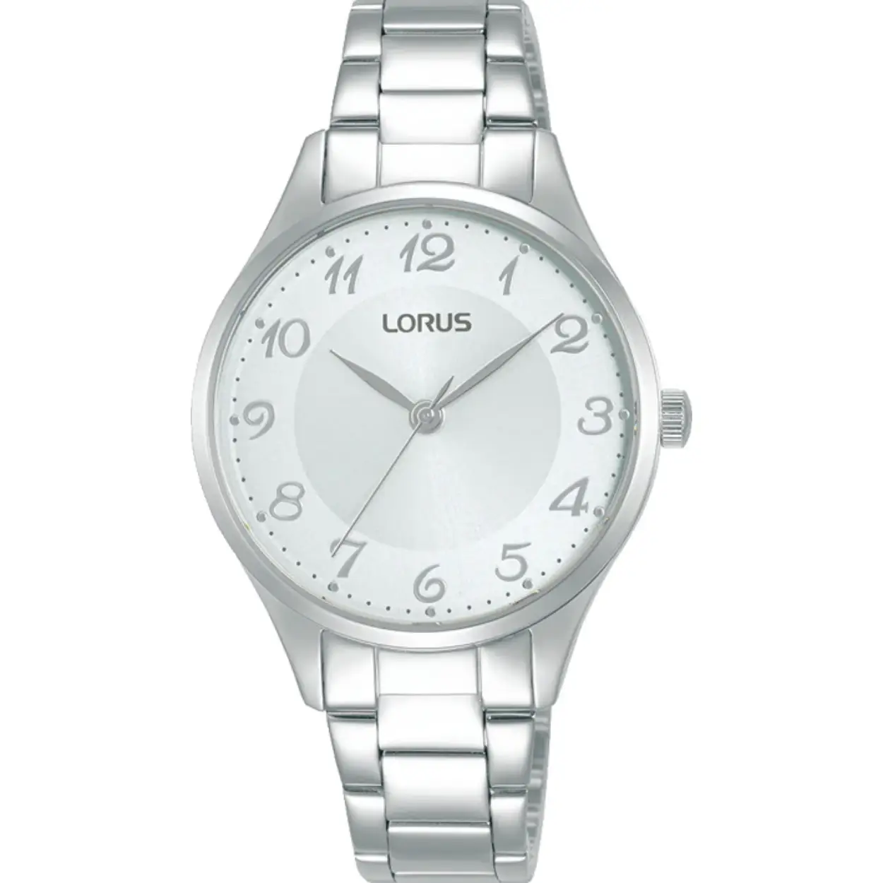 Lorus horloge met stalen band, staal/zilver+cijfers