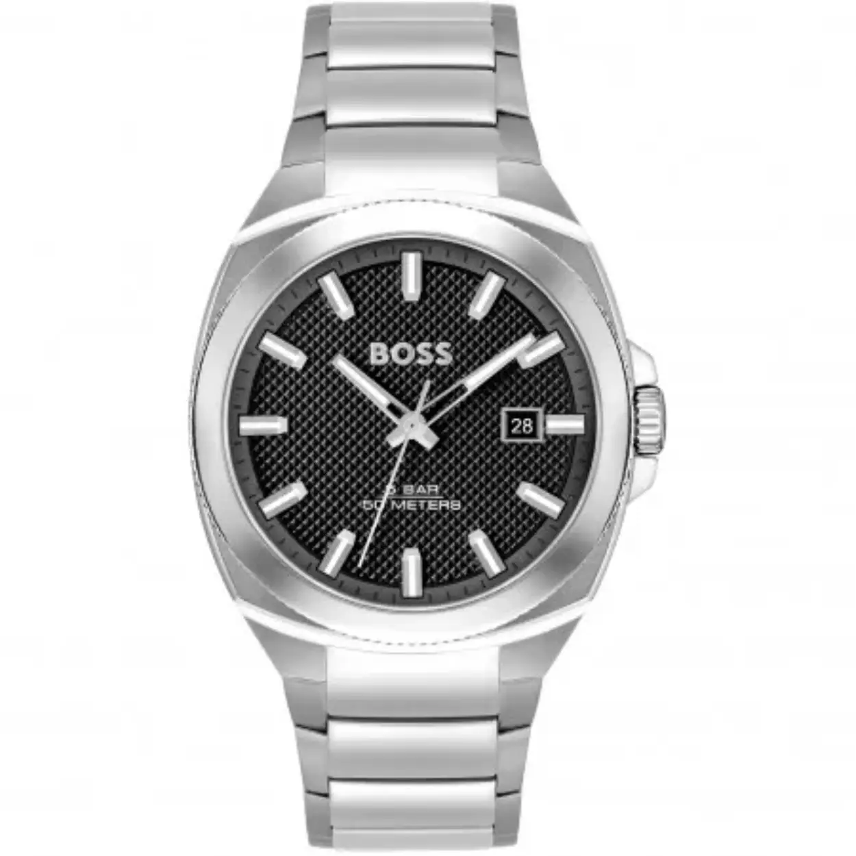 Op zoek naar een stijlvol horloge dat zowel elegantie als functionaliteit combineert? Dan is de HUGO BOSS HB1514136 WALKER 41MM het perfecte horloge voor jou. Dit horloge heeft een klassiek en tijdloos design dat perfect past bij elke outfit en gelegenheid.

De HUGO BOSS HB1514136 WALKER 41MM heeft een analoge tijdaanduiding en werkt op een betrouwbaar quartz uurwerk. Met een diameter van 41 mm en een hoogte van 9 mm heeft dit horloge een perfecte balans tussen een opvallende uitstraling en draagcomfort.

De ronde behuizing van de HUGO BOSS HB1514136 WALKER 41MM is zilverkleurig en gemaakt van hoogwaardig roestvrij staal. De zwarte wijzerplaat en het mineraalglas zorgen voor een strakke en moderne uitstraling. De zilverkleurige band is ook gemaakt van roestvrij staal en sluit met een vlinder- of vouwsluiting voor extra comfort en veiligheid.

Dit horloge is niet alleen mooi om naar te kijken, maar ook zeer praktisch. Met de datumweergave ben je altijd op de hoogte van de juiste datum en de waterdichtheid van 5 bar zorgt ervoor dat je dit horloge kunt dragen tijdens het douchen.