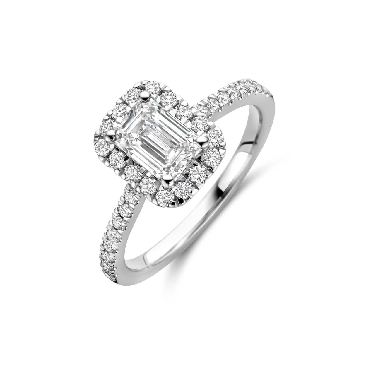 Ring wit goud 18kt met labdiamanten.