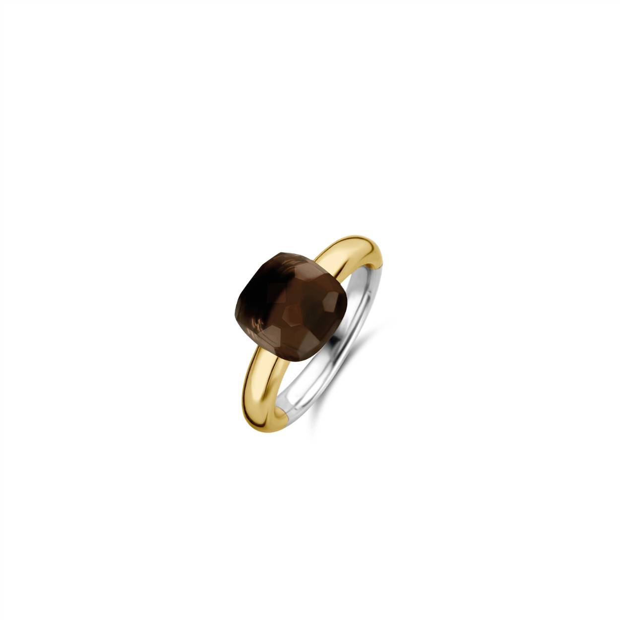 De tortoise bruine steen van deze zilveren TI SENTO - Milano ring 12187TB zit strak op een vergulde zetting. De fantasiegesneden, cushion vorm steen geeft het stuk een vleugje excentriciteit.

De TI SENTO - Milano Ring 12187TB is gemaakt van Zilver gold plated. De kleurstelling van deze ring is Bruin. Alle TI SENTO - Milano producten worden geleverd in een luxe geschenkverpakking.
