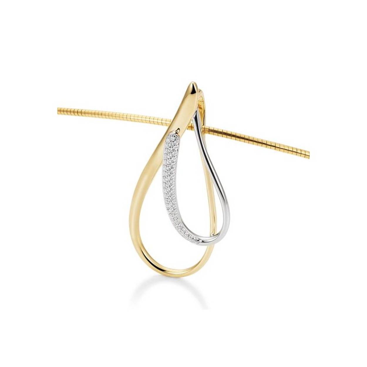 bicolor gouden hanger, lussen +0.242ct briljant