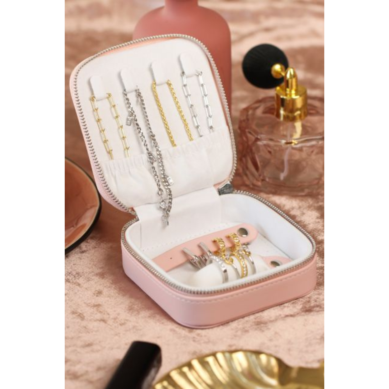 SIERADENDOOS Luxe roze ZINZI sier