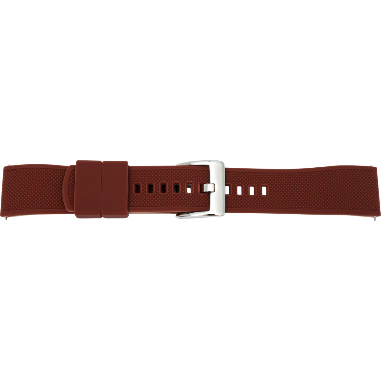 Horlogeband 20mm silicone easy click khaki bruin