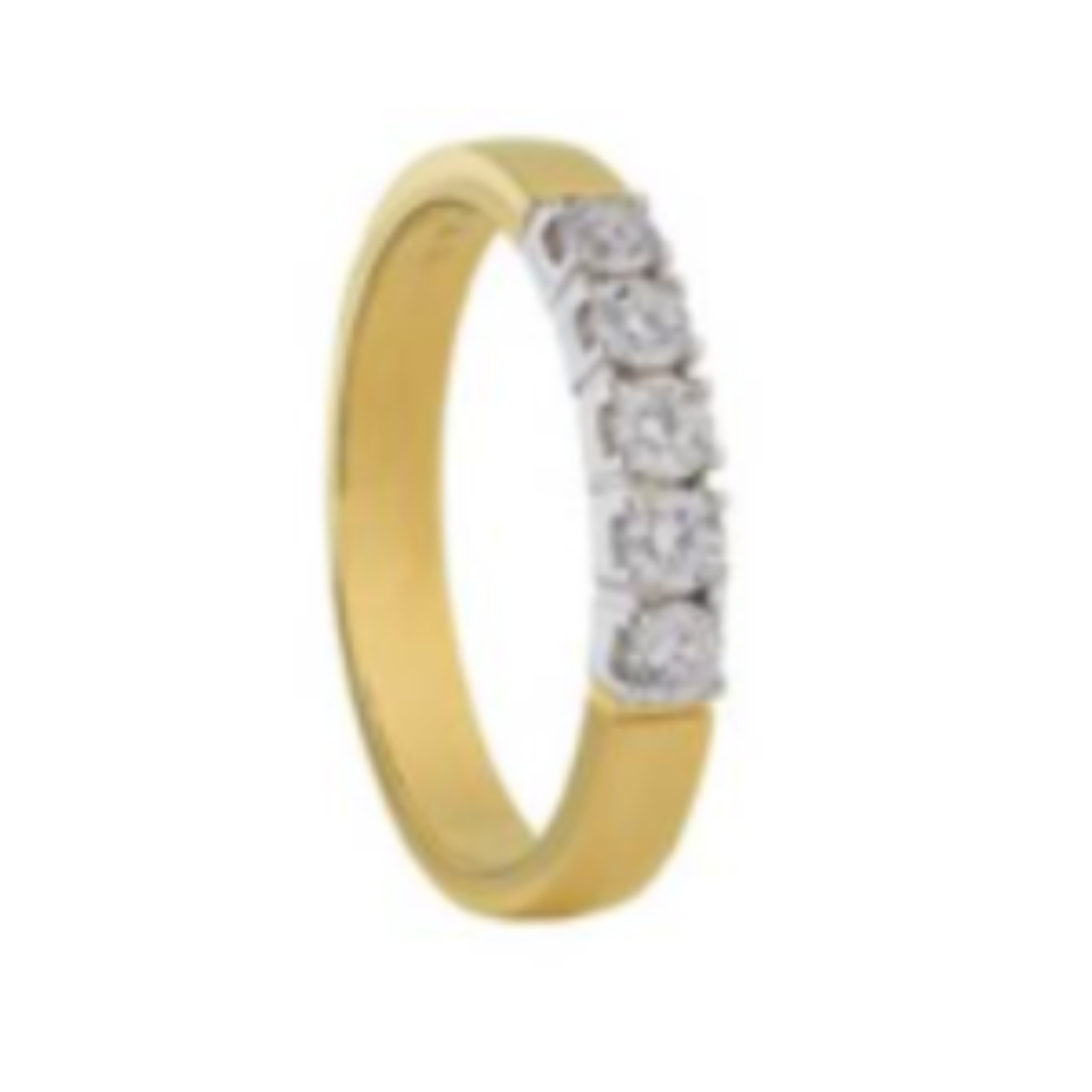 
Eclat alliance gouden ring met witgouden zetting. Deze ring is gezet met een diamant 5x 0.07crt vvs.Totaal aan diamant 0.35crt
Bij deze alliance ring is het ook mogelijk diamanten bij te zetten.

