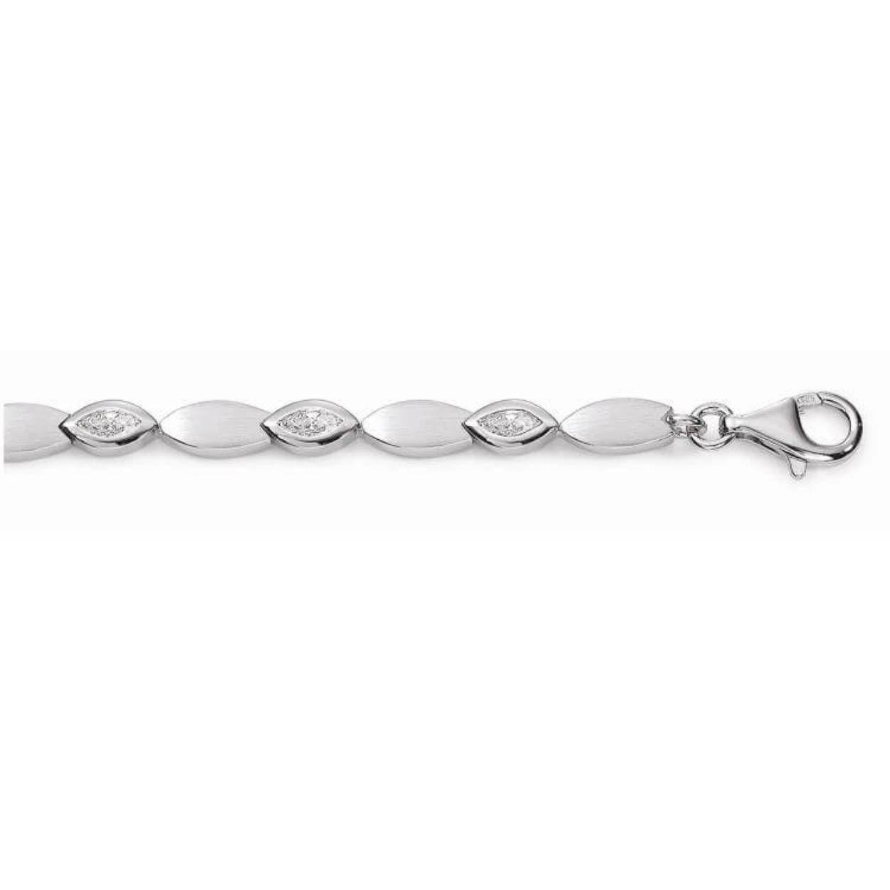 Deze prachtige zilveren armband van Viventy is bezet met 21 zirkonia stenen. De schakels van de armband zijn mat en glans. 