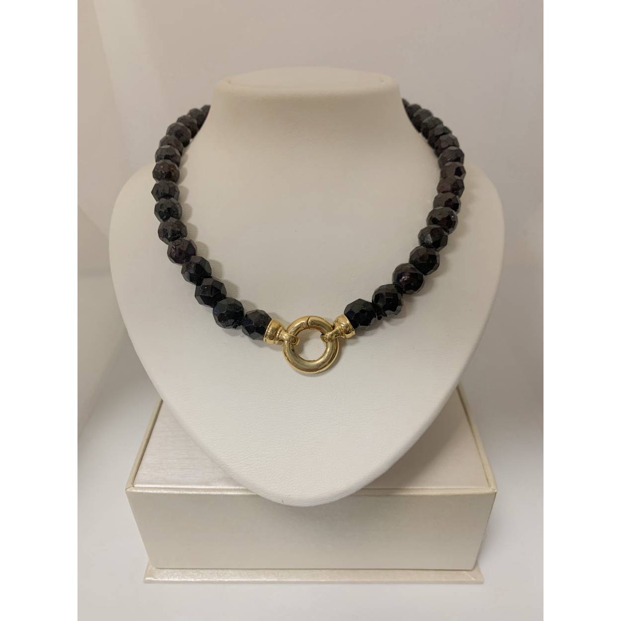 VINTAGE collier granaat - gouden sluiting