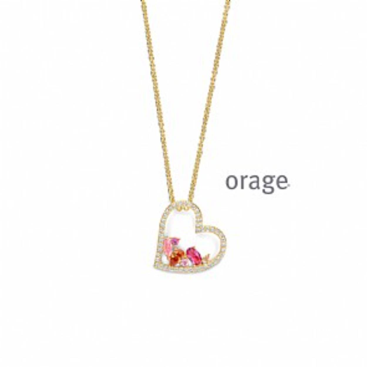 Orage collier hartje goudkleurig verguld