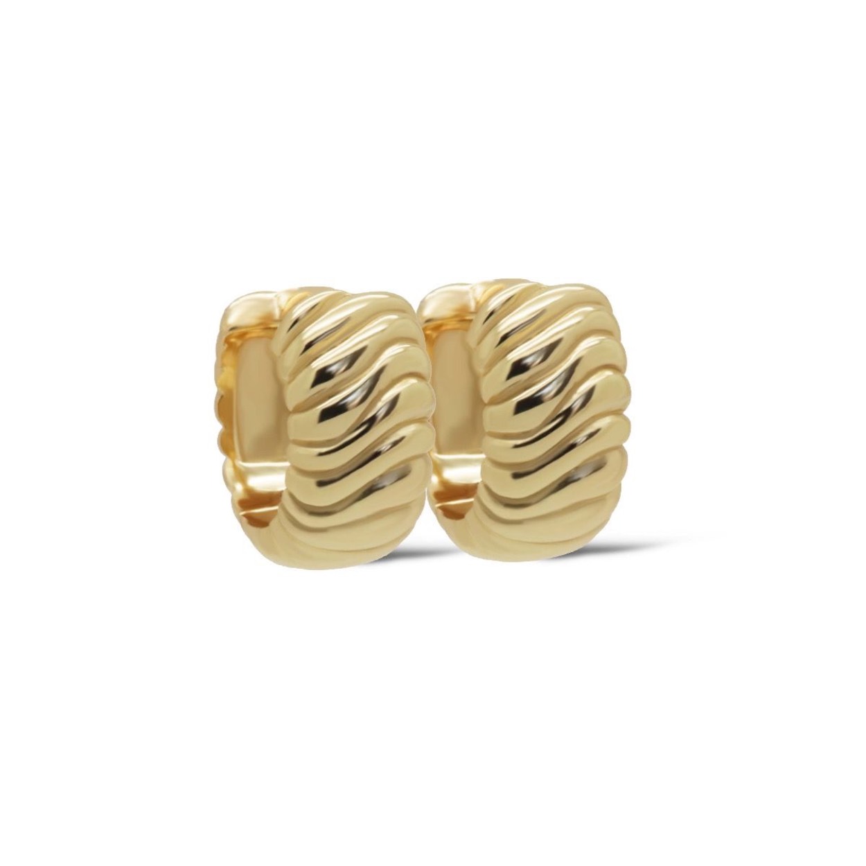 Hinged Hoops Ripple Yaya 14mm GoldPlated