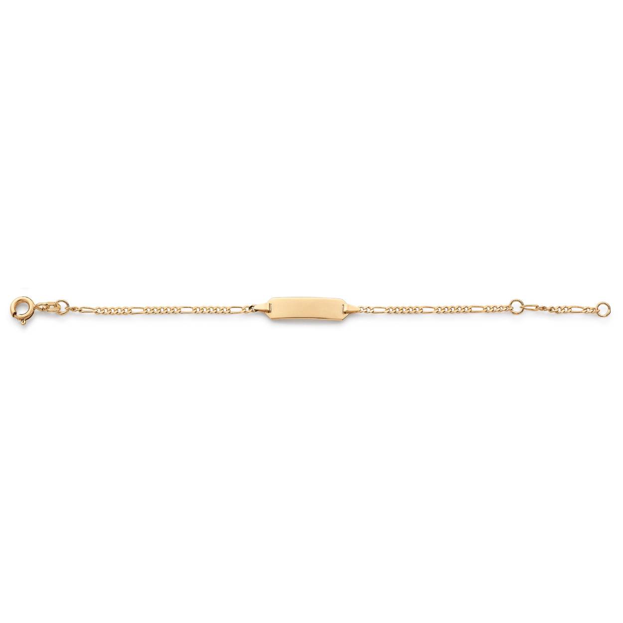 Gouden kinder graveer armband . Lengte 14 cm
