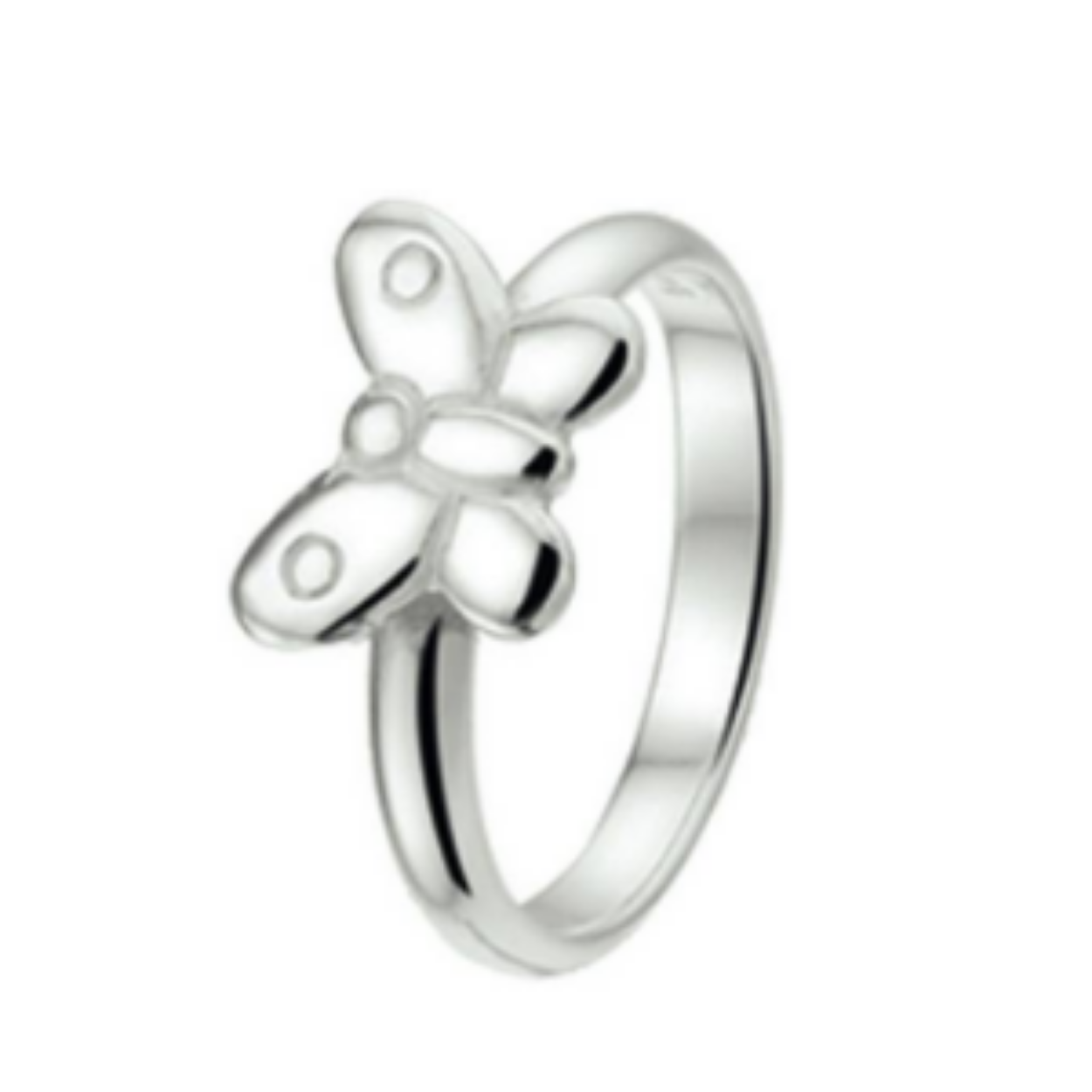 Zilveren ring vlinder