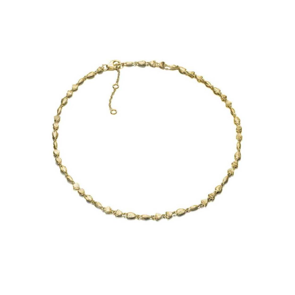 Jorge Revilla luxe collier 'nuggets'  zilver 18 krt goldplated 40-44 cm