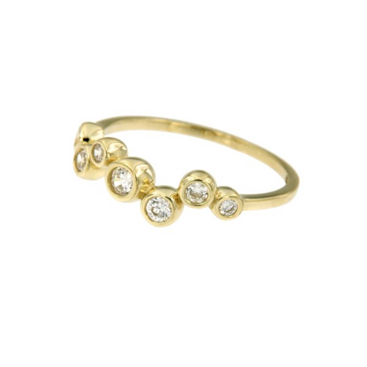 14k geelgouden ring met zirkonia
