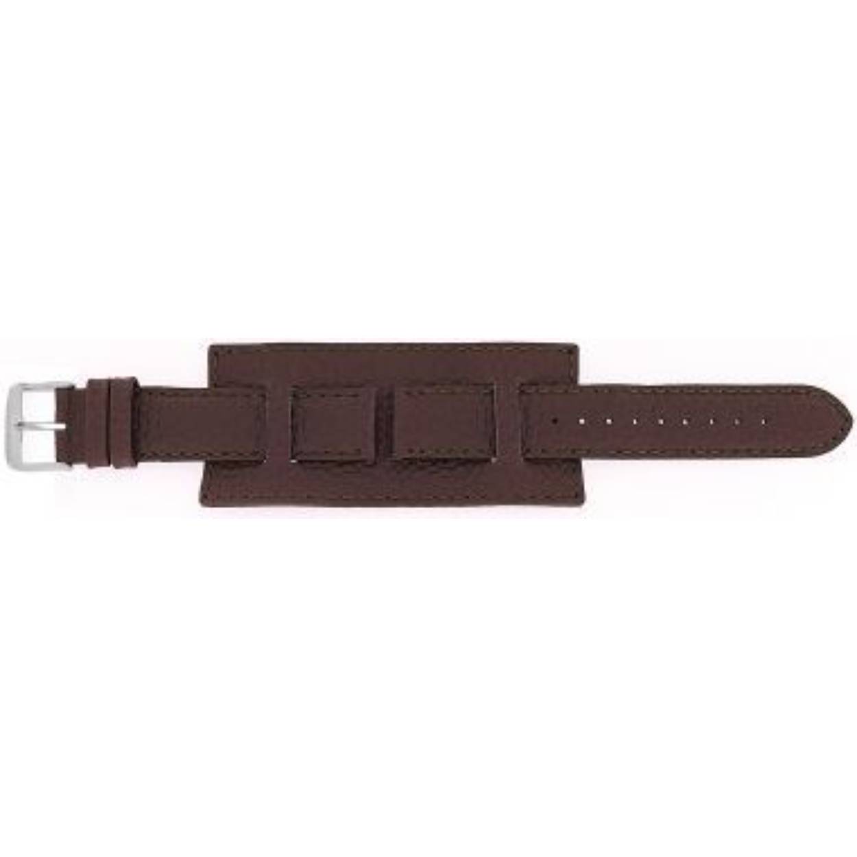 Horlogeband leder 20mm bruin leer met onderstuk