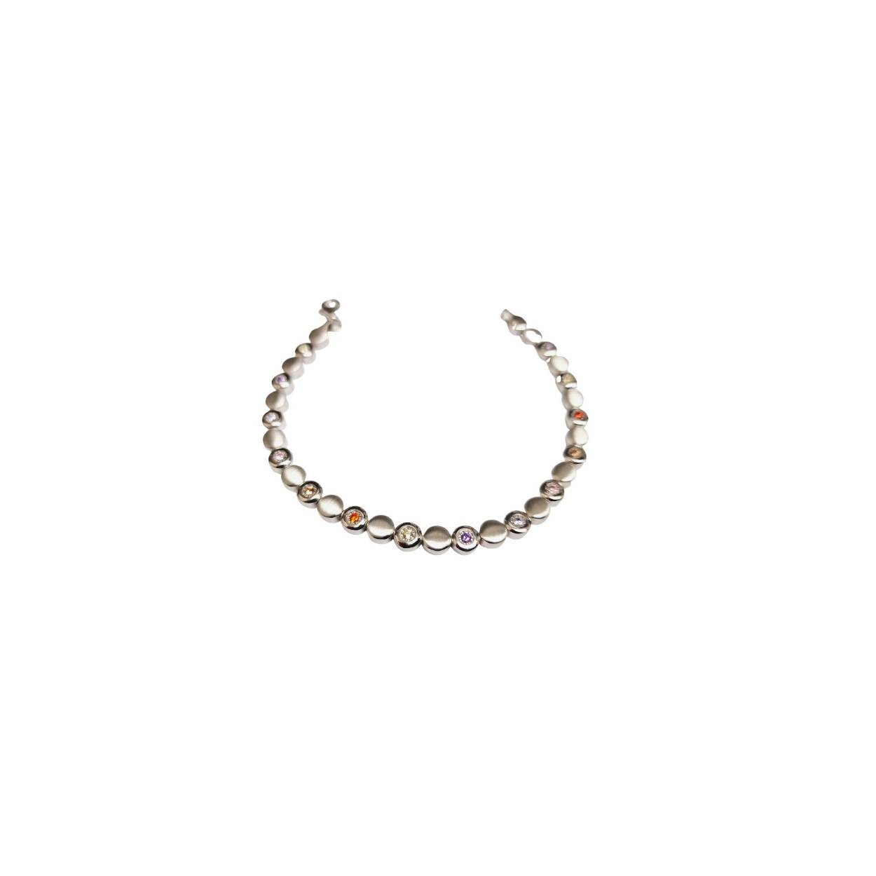 Zilveren armband met gekleurde zirkonia