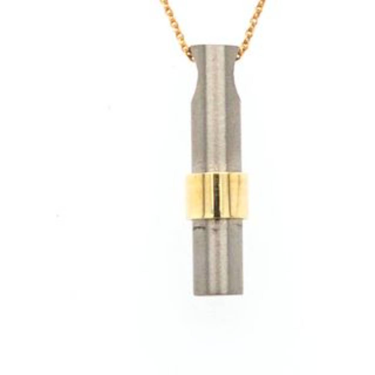 titanium staafhanger met brede gouden baan