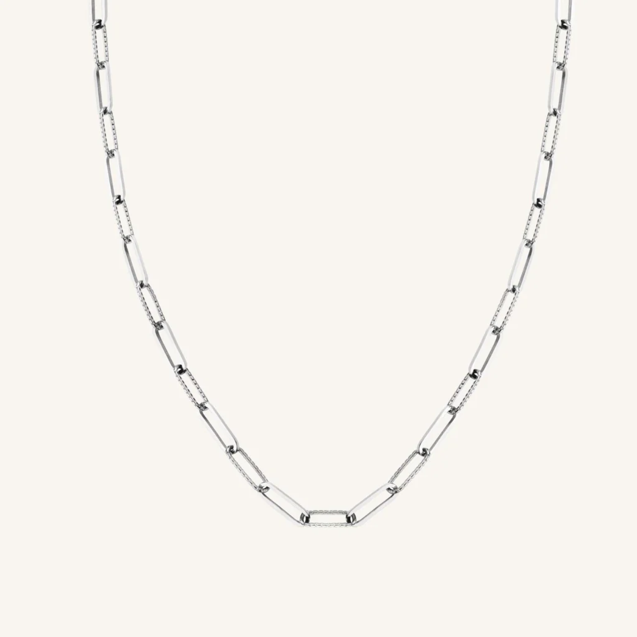 Hammered Chain Necklace Silver