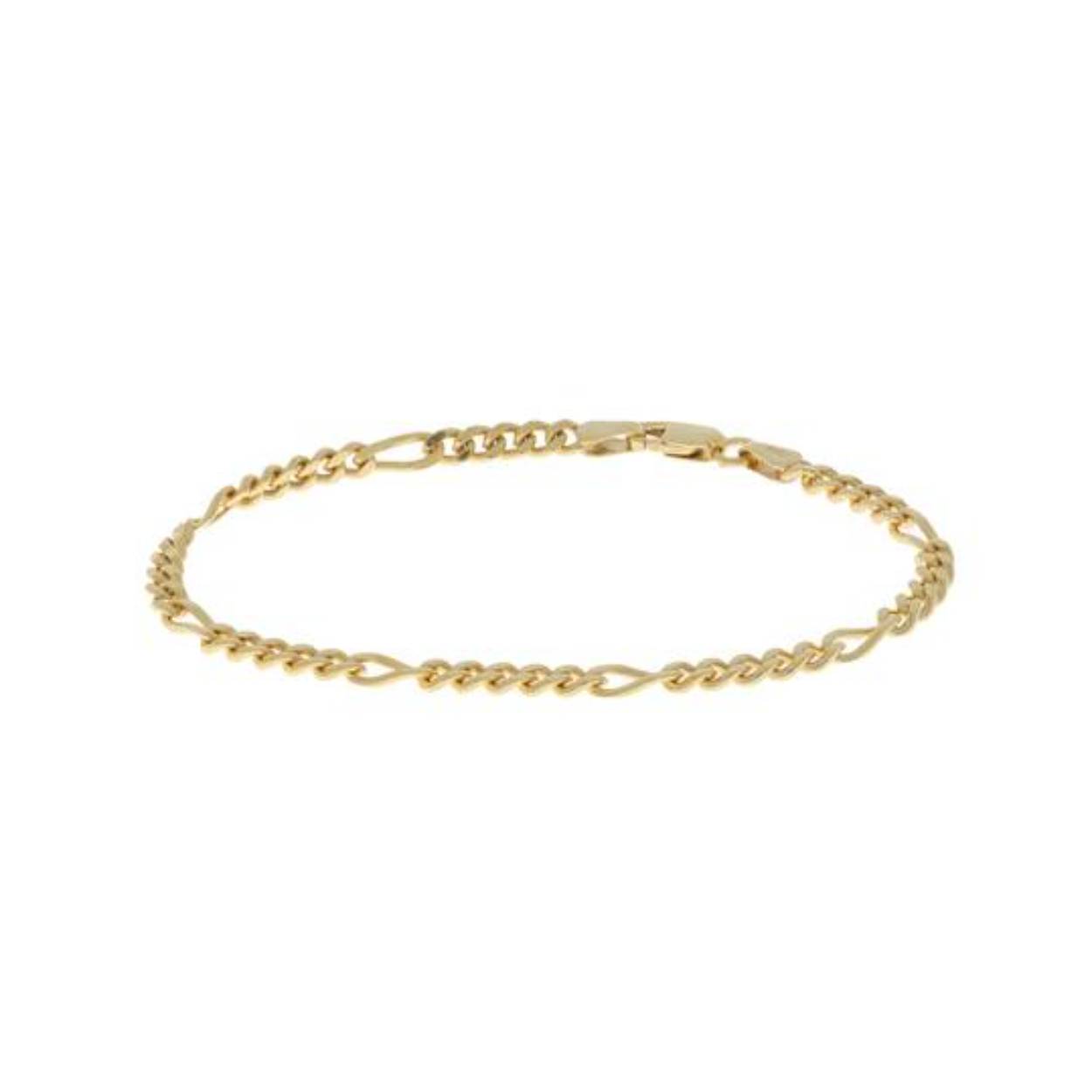 Zilver vergulde armband in figaro schakel