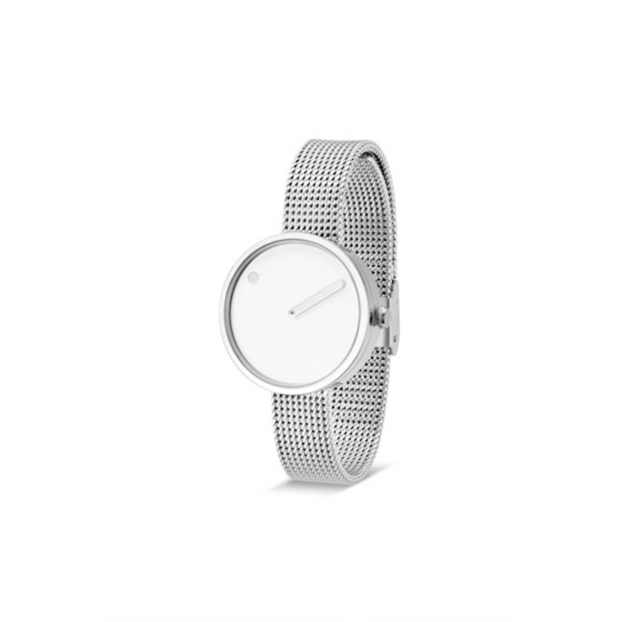 Picto horloge met stalen Milanese band