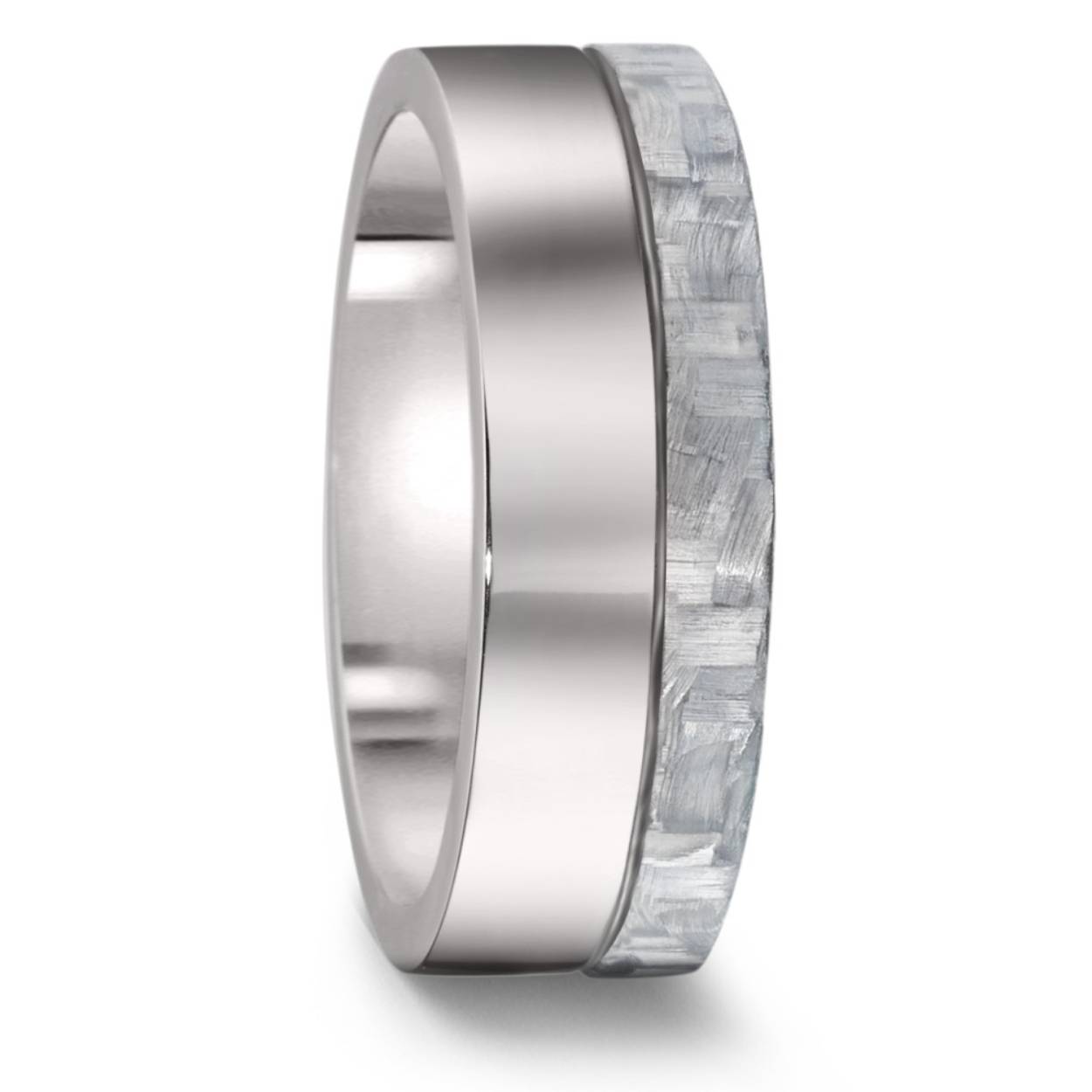 trouw- en vriendschapsring in titanium en carbon