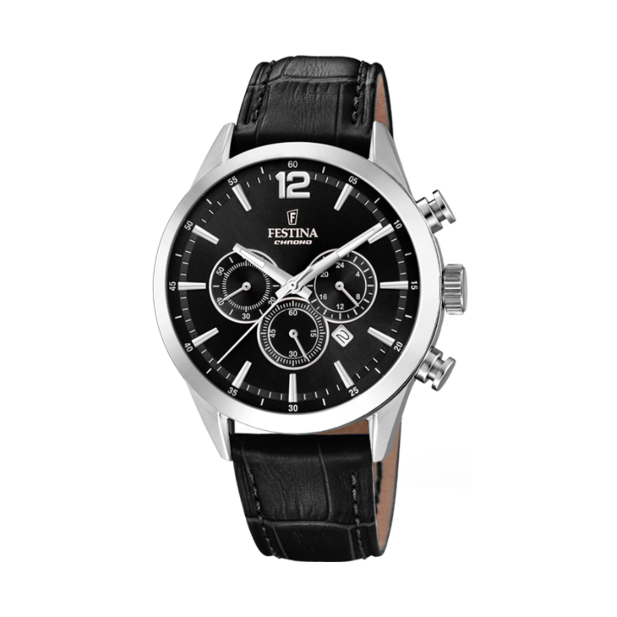 Festina uurwerk heren chrono zwarte wijzerplaat
