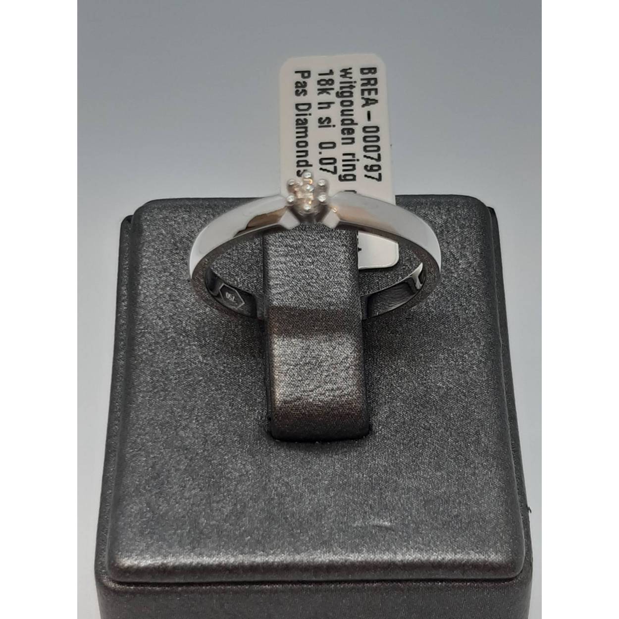 witgouden ring diamant 18k h si  0.07