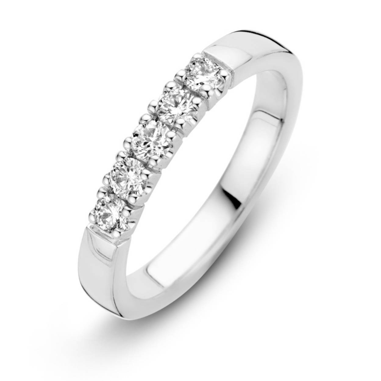 Witgouden ring H/SI 5x0,05 ct