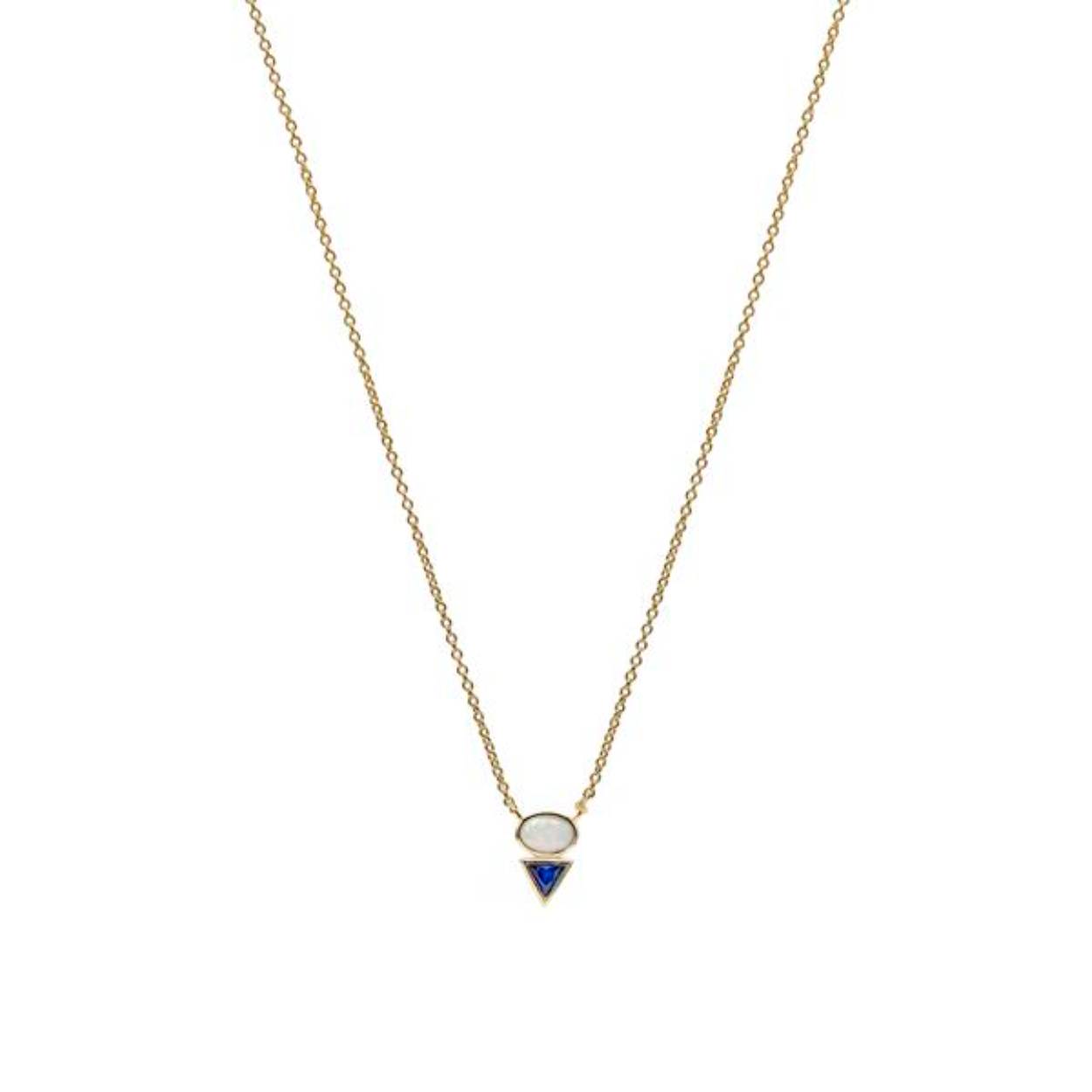 Choker met imitatie opaal, zilver verguld