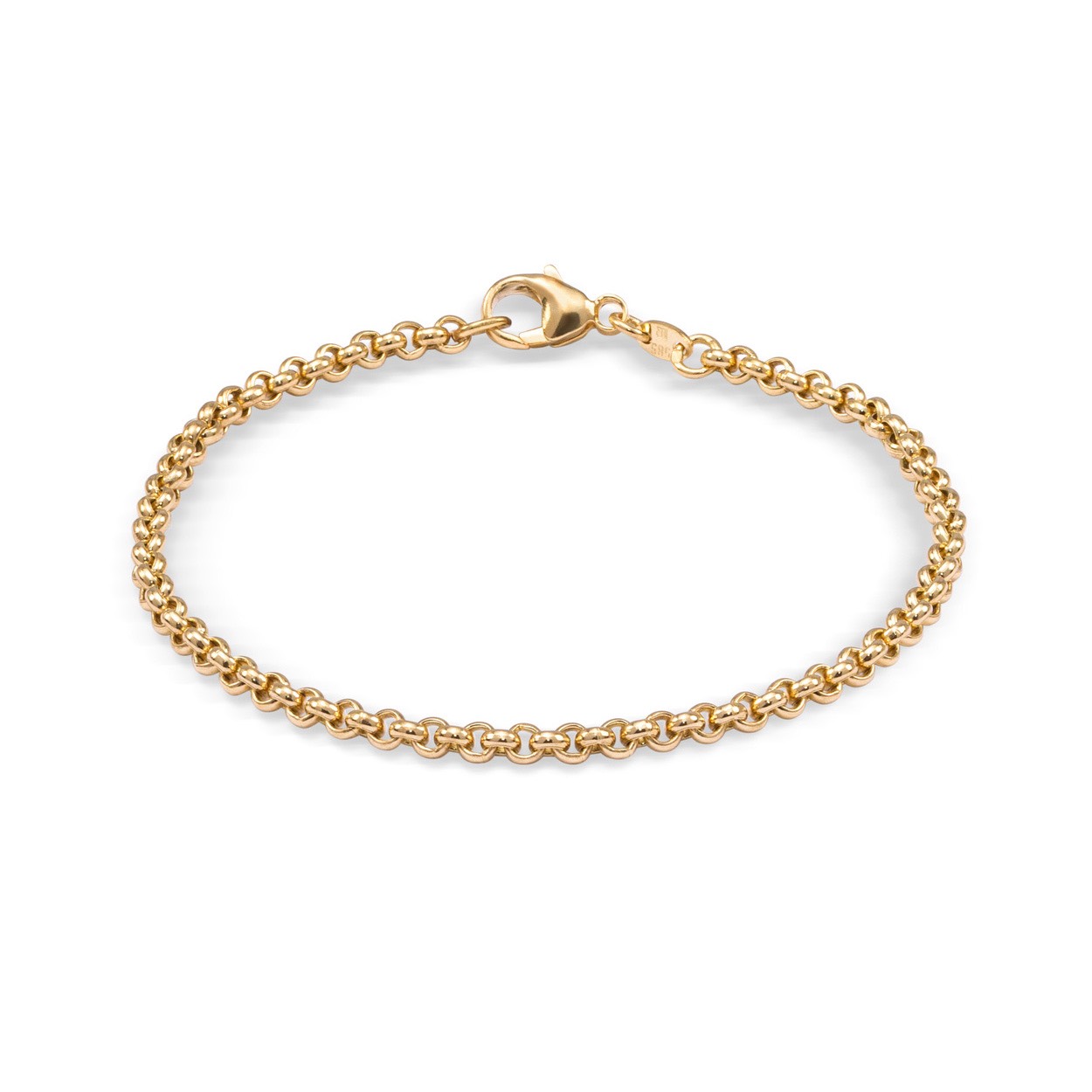 14 kt geelgouwen armband met Jasseron schakel.

Lengte: 19cm 
Dikte: 3mm