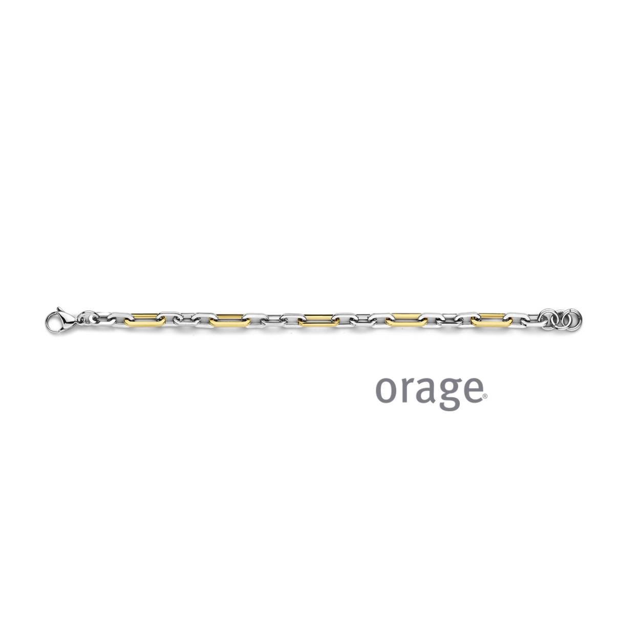 Bicolor (goud/zilverkleurige) armband van het merk Orage
Lengte: 21 cm
Materiaal: edelstaal, deels verguld
Bijhorende collier ook vekrijgbaar
Ook verkrijgbaar in de goudkleurige versie