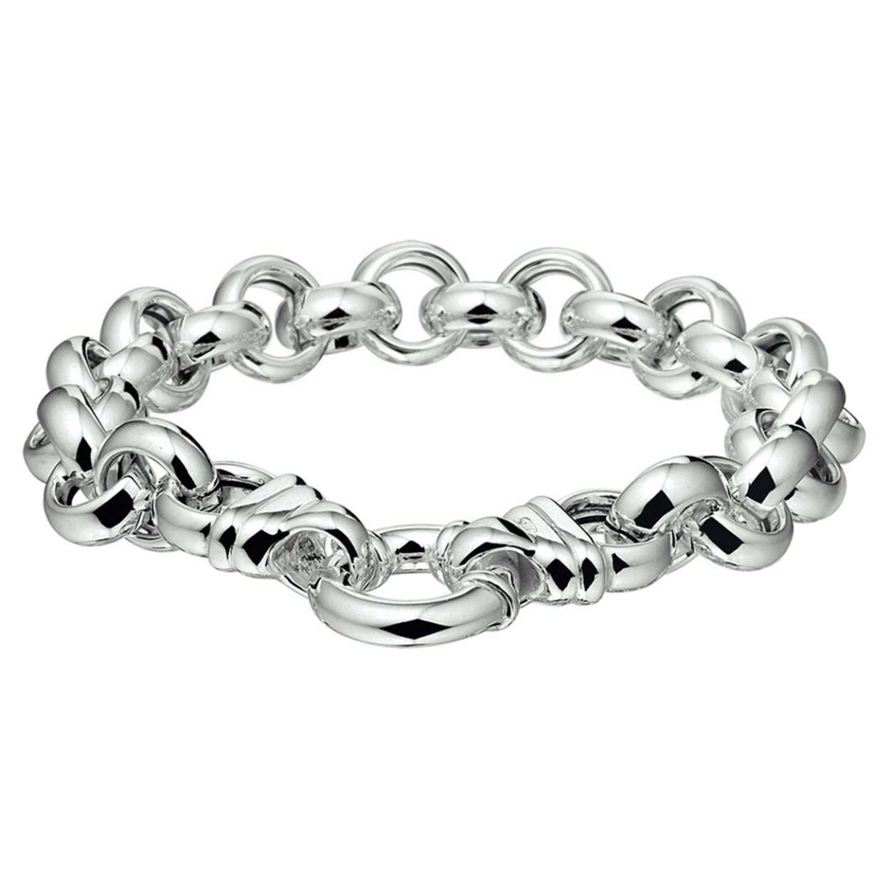 Zilveren armband met jasseron schakel.

Gender: dames
Breedte: 11 mm
Langste lengte: 22 mm