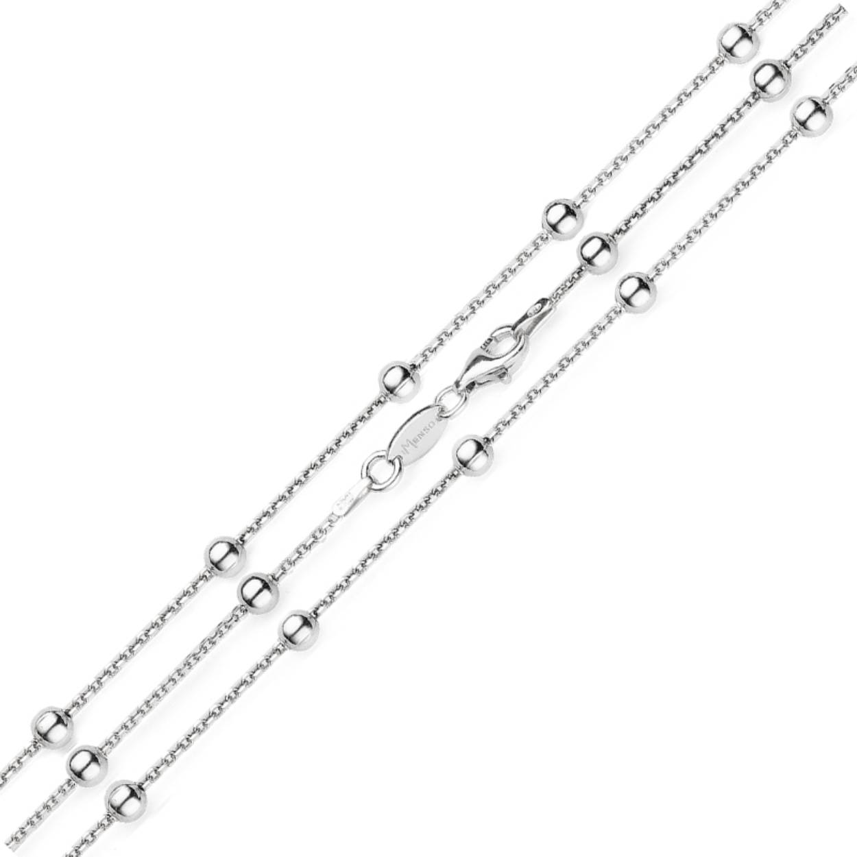 MY iMenso "jasseron" flat ball necklace (925/rhod-plated) 80cm