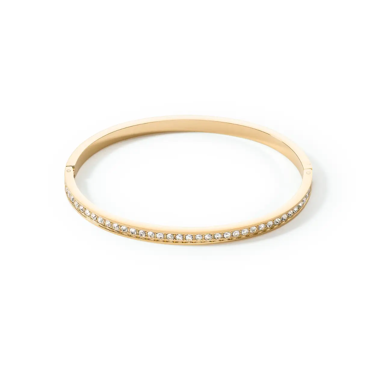Elegant en delicaat, deze verguld stalen bangle uit de studio van COEUR DE LION is uitgevoerd met glinsterende, heldere kristallen, echte blikvangers. Prima om afzonderlijk te dragen, maar ook zeer geschikt om te combineren met andere armbanden van COEUR DE LION, of van andere merken. Creëer je eigen, persoonlijke look! 