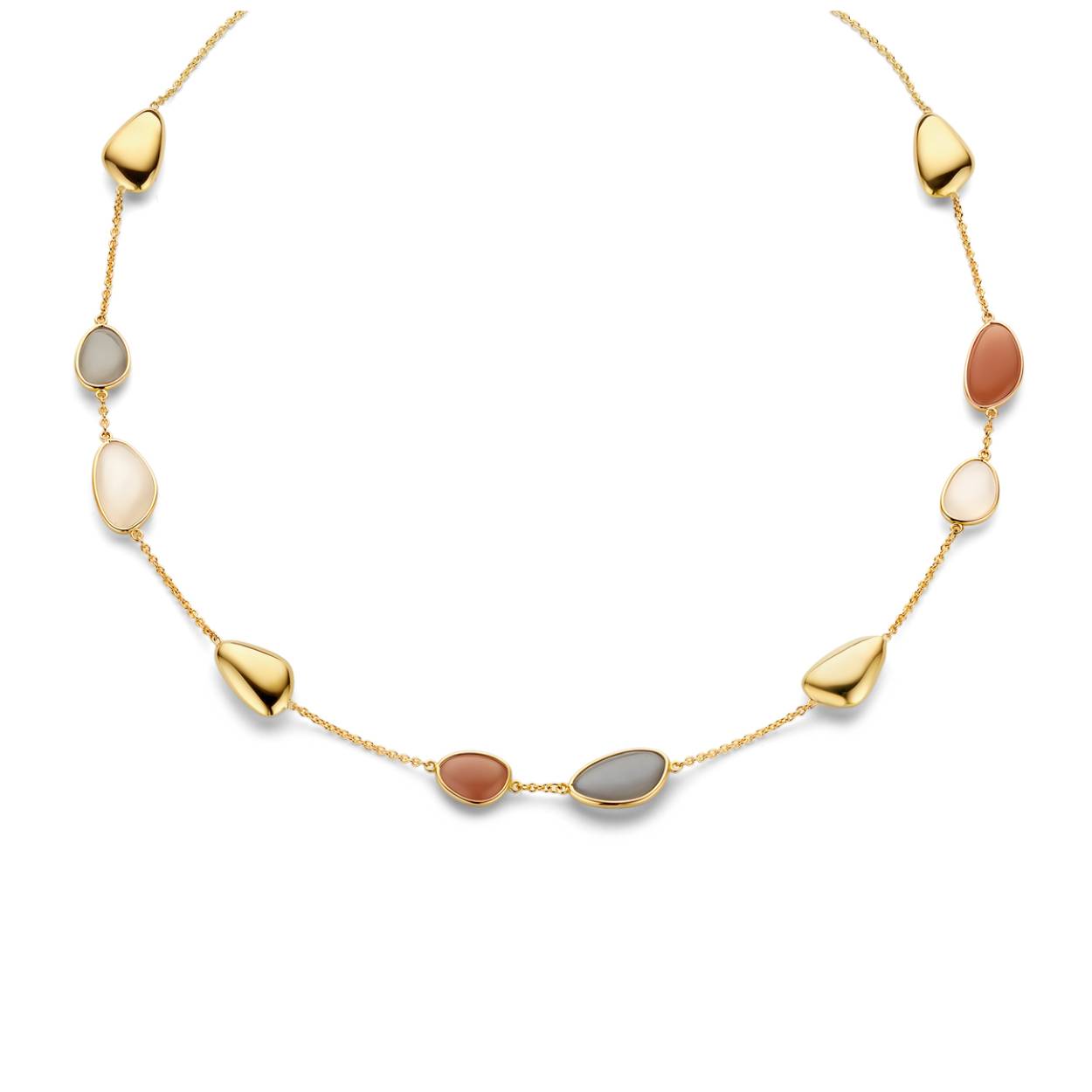 Naiomy Gold collier goud 18k met maansteen